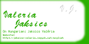 valeria jaksics business card
